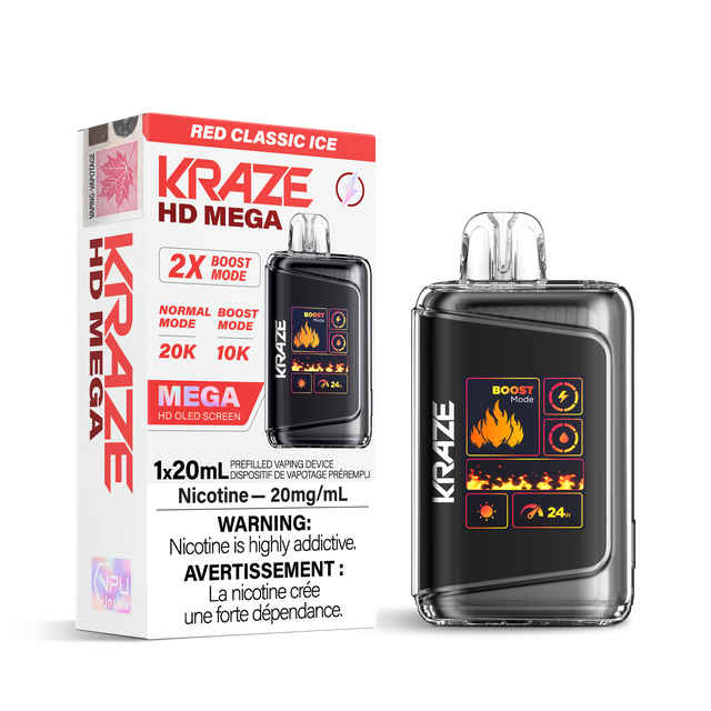 KRAZE HD MEGA 2.0 20K PUFF DISPOSABLE (ON)
