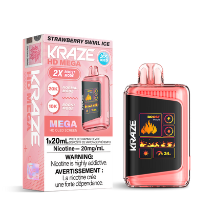 KRAZE HD MEGA 2.0 20K PUFF DISPOSABLE (ON)